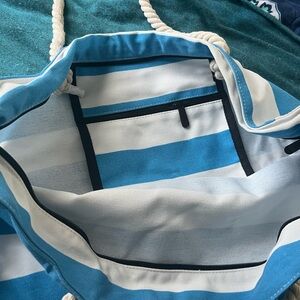 Large striped beach bag